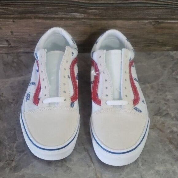 New Vans Old Skool Womens White Sneakers Size 7 Logo Skater Casual Streetwear - Picture 4 of 10